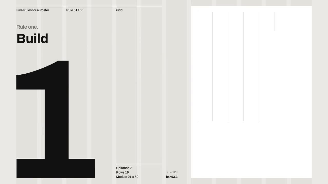 opus 5.5 video guide: Animate Five Swiss Design Rules into a Concert Poster